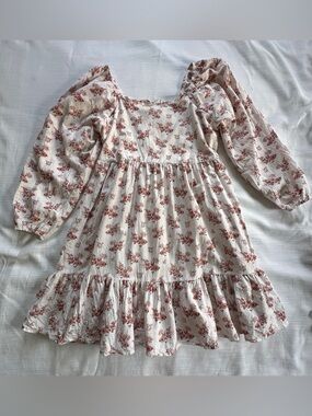 Celebrity Pink Floral Puff Sleeve Babydoll Mini Dress | L